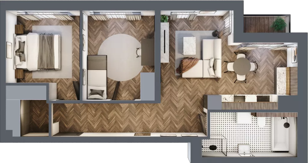 3 pokoje, mieszkanie 61,53 m², piętro 3, oferta nr 19, Badurskiego 7, Kraków, Podgórze Duchackie, Piaski Wielkie, ul. Badurskiego 7