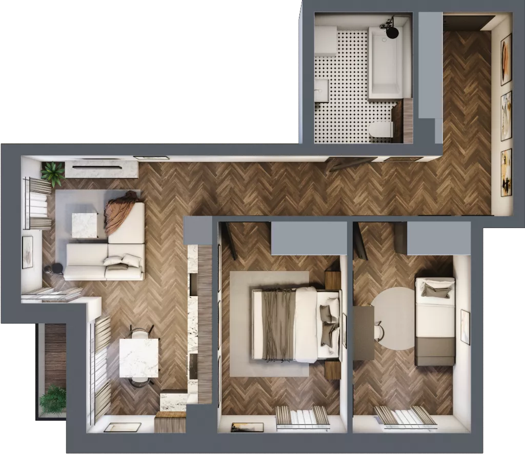 3 pokoje, mieszkanie 60,20 m², piętro 3, oferta nr 20, Badurskiego 7, Kraków, Podgórze Duchackie, Piaski Wielkie, ul. Badurskiego 7