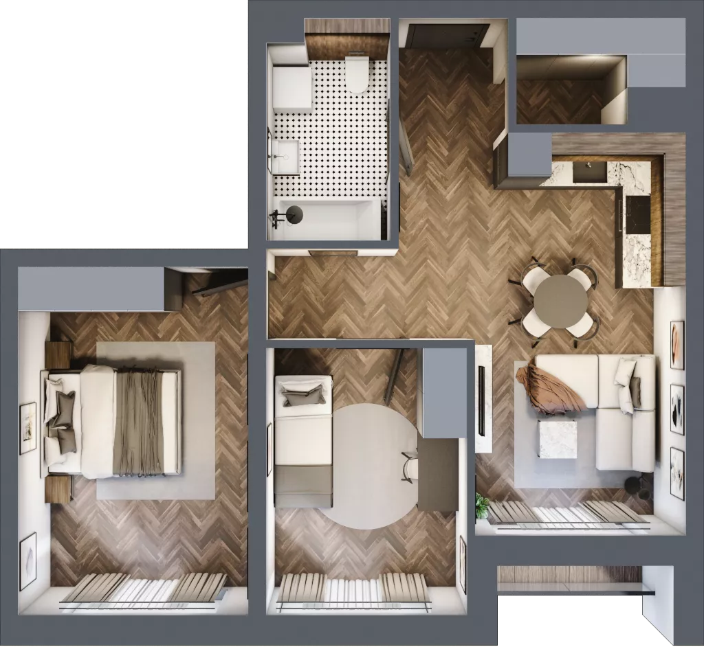 3 pokoje, mieszkanie 56,82 m², piętro 3, oferta nr 22, Badurskiego 7, Kraków, Podgórze Duchackie, Piaski Wielkie, ul. Badurskiego 7