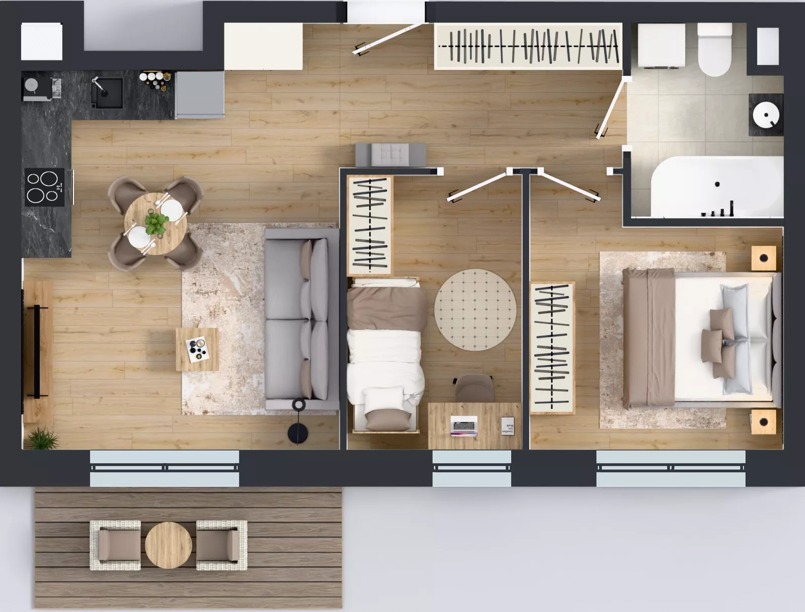 3 pokoje, mieszkanie 49,90 m², piętro 1, oferta nr E276, Osiedle Witaj etap III, Poznań, Naramowice, ul. Bielicowa