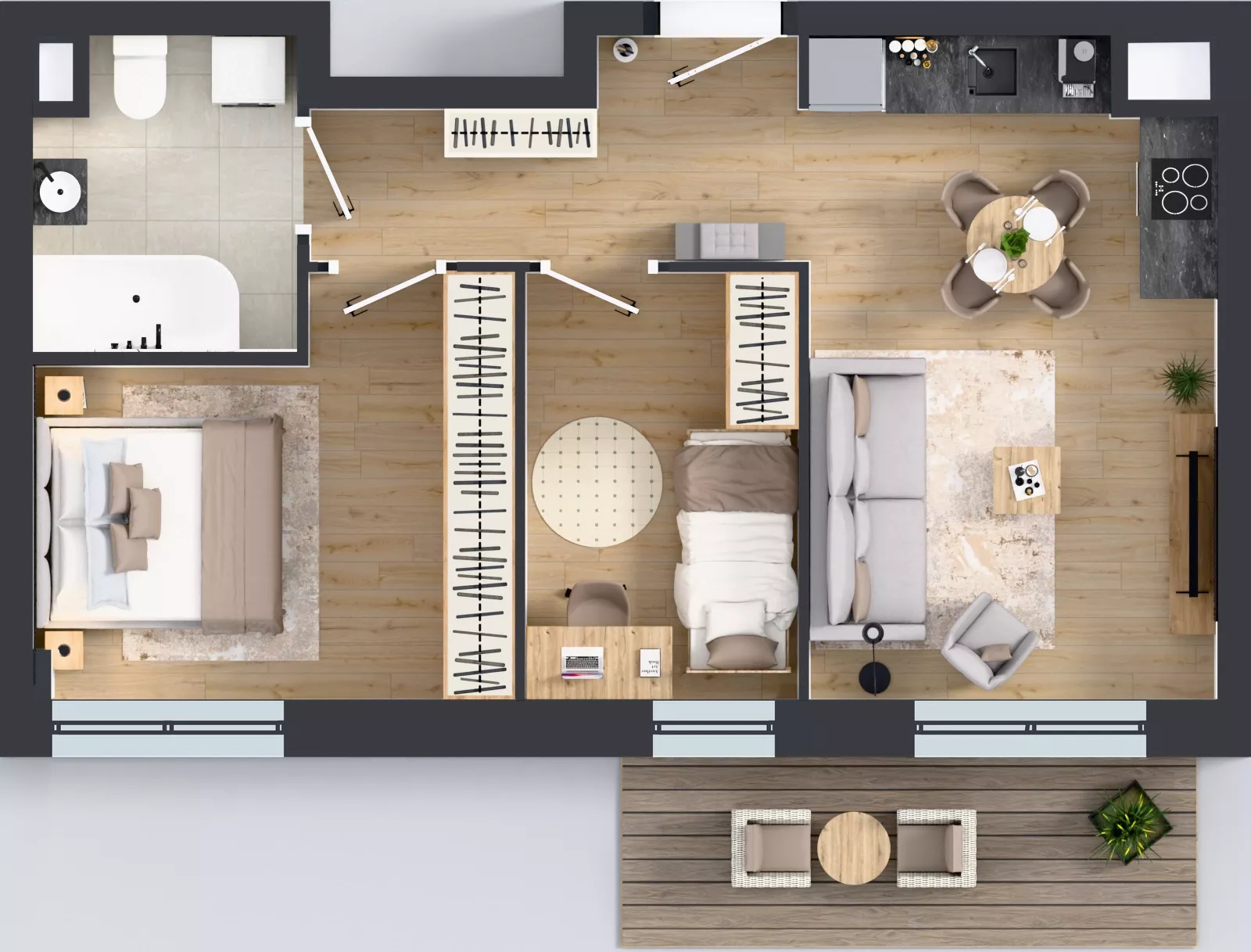 3 pokoje, mieszkanie 49,35 m², piętro 1, oferta nr E277, Osiedle Witaj etap III, Poznań, Naramowice, ul. Bielicowa