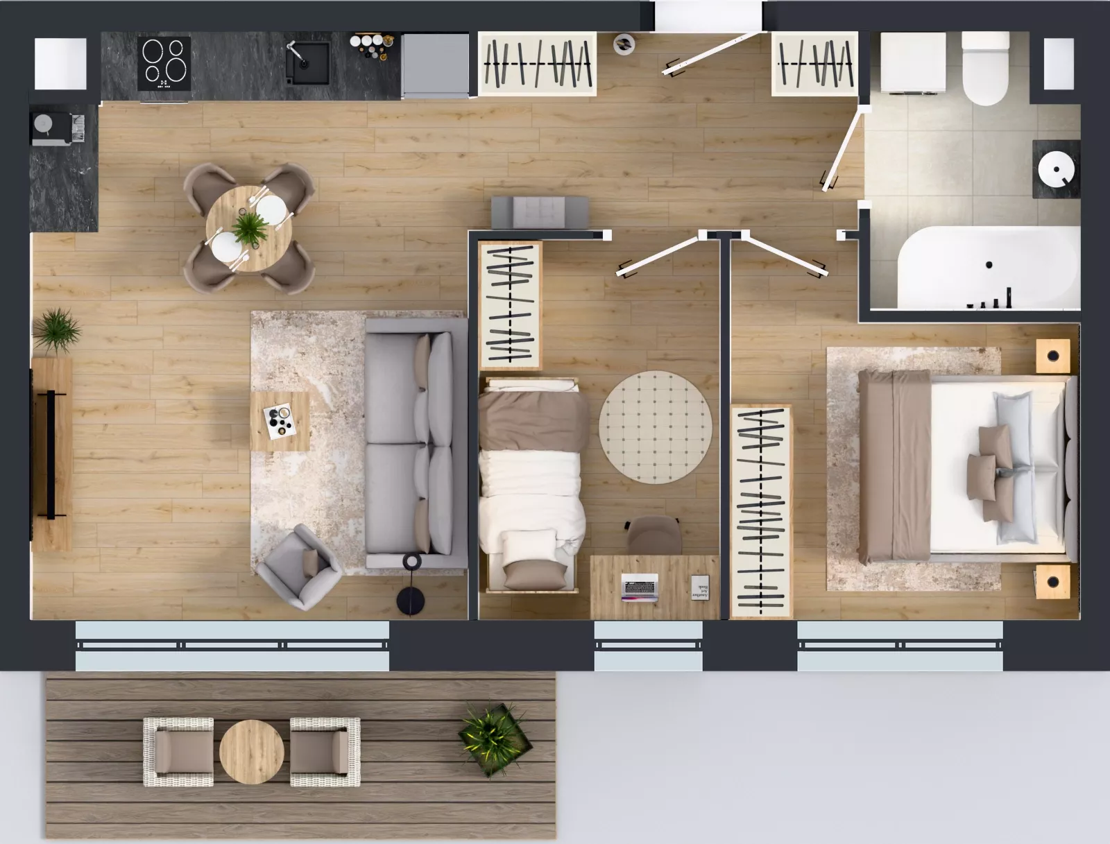 3 pokoje, mieszkanie 50,93 m², piętro 1, oferta nr E278, Osiedle Witaj etap III, Poznań, Naramowice, ul. Bielicowa