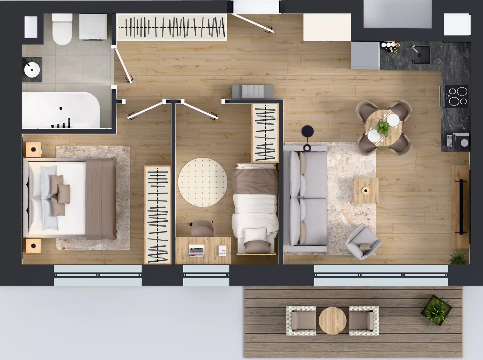 3 pokoje, mieszkanie 49,90 m², piętro 1, oferta nr E279, Osiedle Witaj etap III, Poznań, Naramowice, ul. Bielicowa