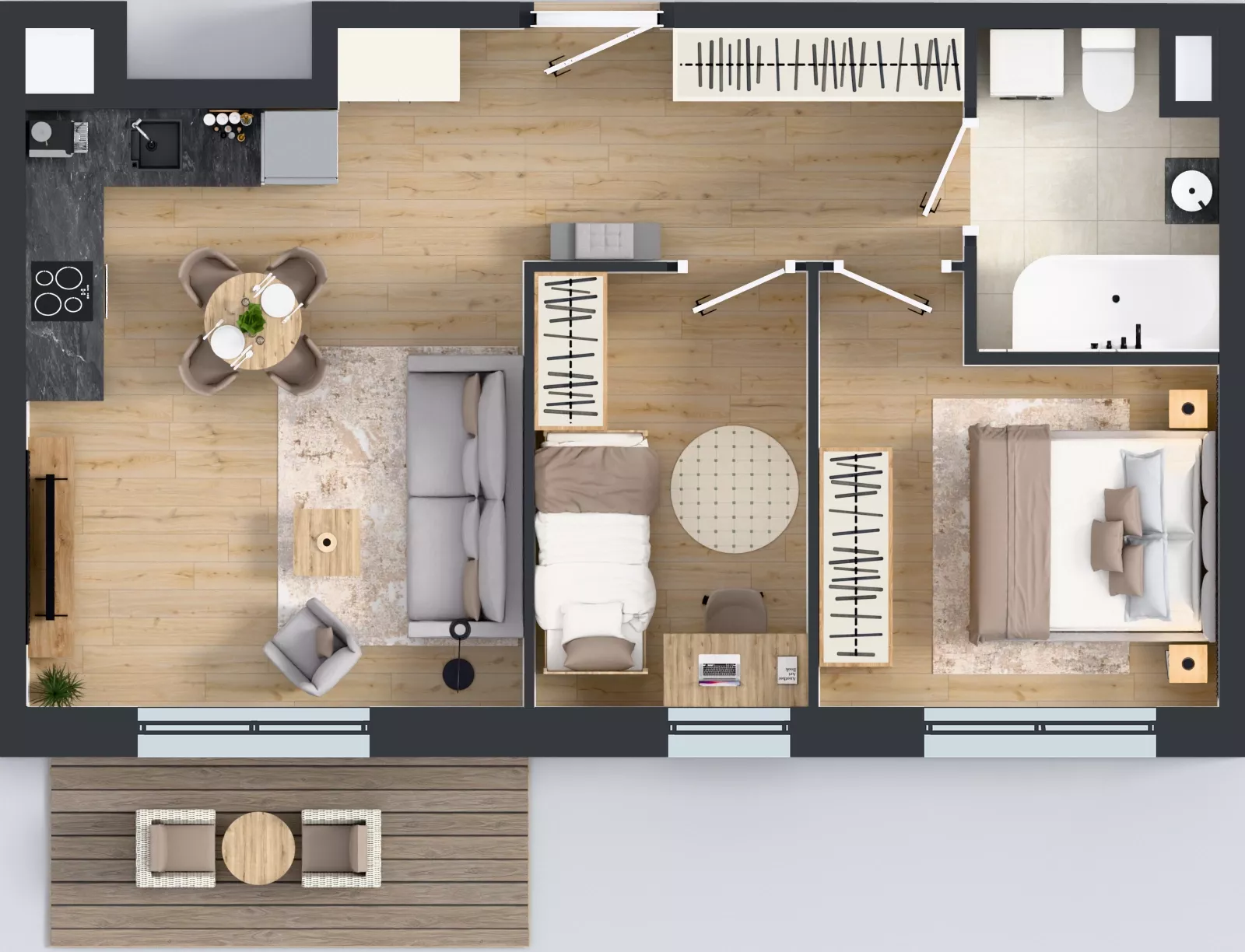3 pokoje, mieszkanie 51,16 m², piętro 2, oferta nr E285, Osiedle Witaj etap III, Poznań, Naramowice, ul. Bielicowa