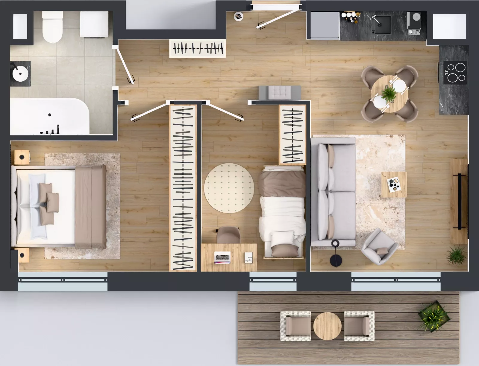 3 pokoje, mieszkanie 50,75 m², piętro 2, oferta nr E286, Osiedle Witaj etap III, Poznań, Naramowice, ul. Bielicowa
