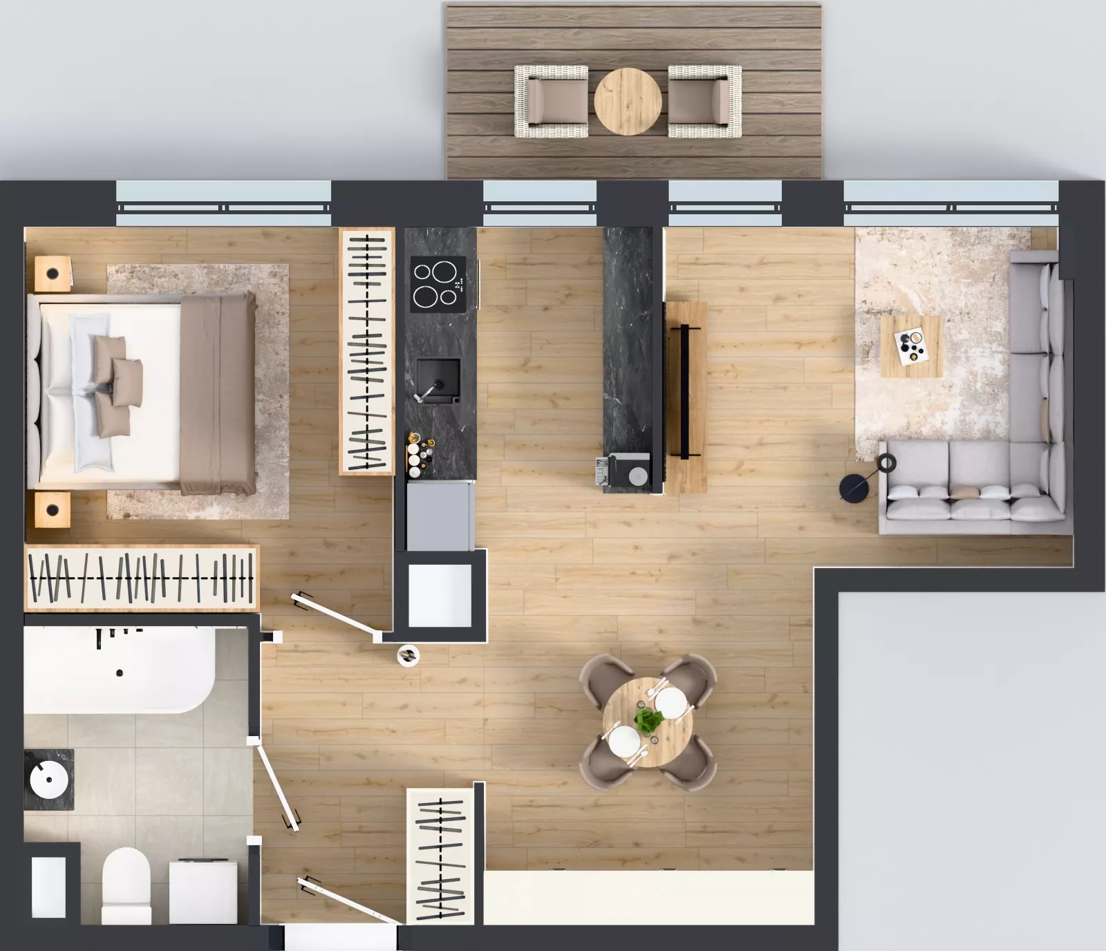 2 pokoje, mieszkanie 48,15 m², piętro 2, oferta nr E291, Osiedle Witaj etap III, Poznań, Naramowice, ul. Bielicowa