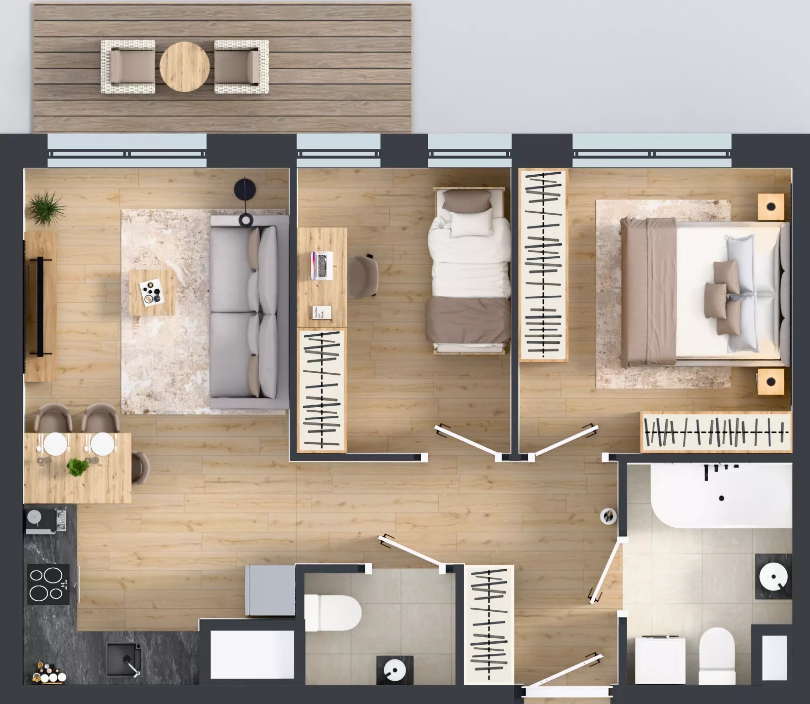 3 pokoje, mieszkanie 53,93 m², piętro 3, oferta nr E292, Osiedle Witaj etap III, Poznań, Naramowice, ul. Bielicowa