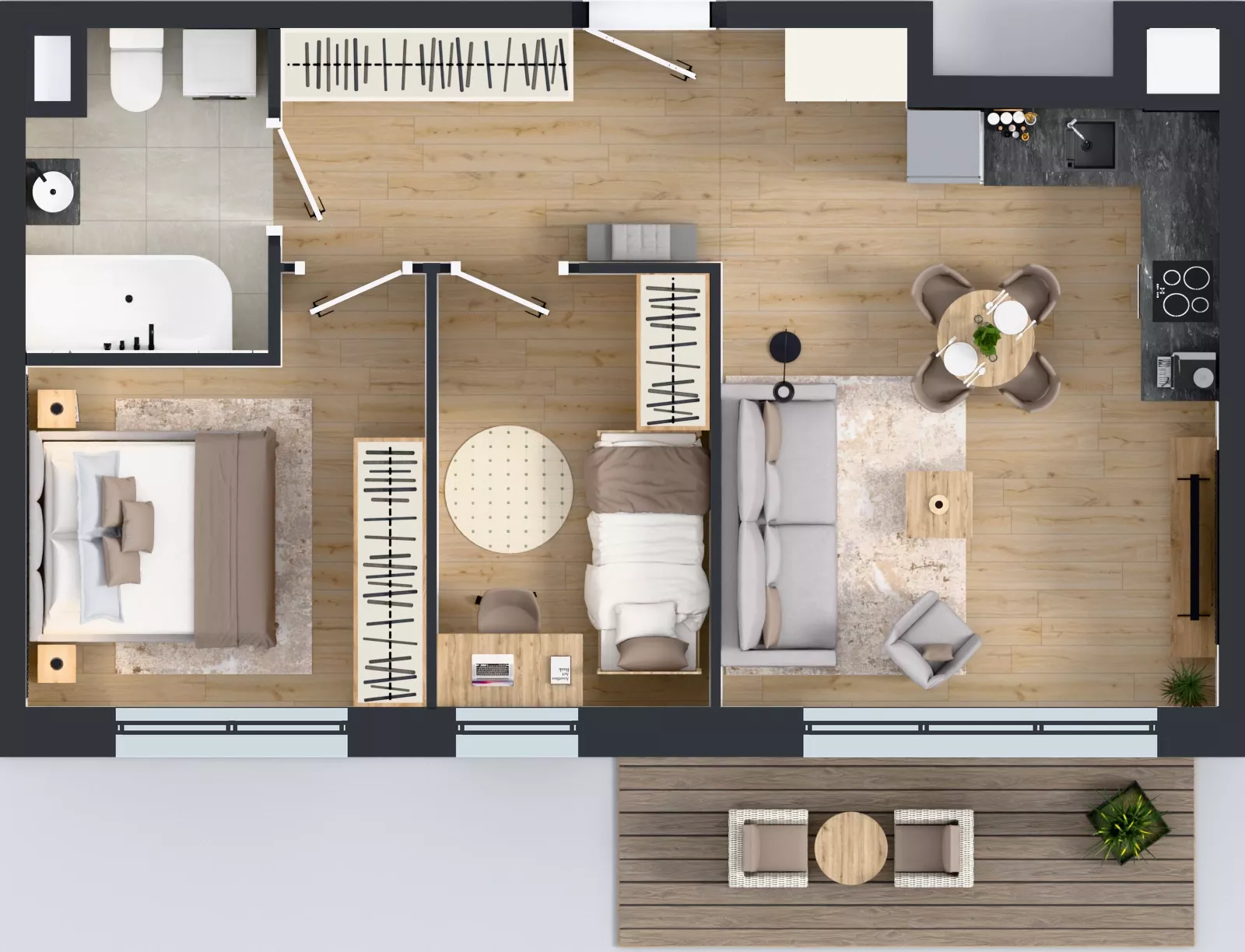 3 pokoje, mieszkanie 51,17 m², piętro 3, oferta nr E298, Osiedle Witaj etap III, Poznań, Naramowice, ul. Bielicowa