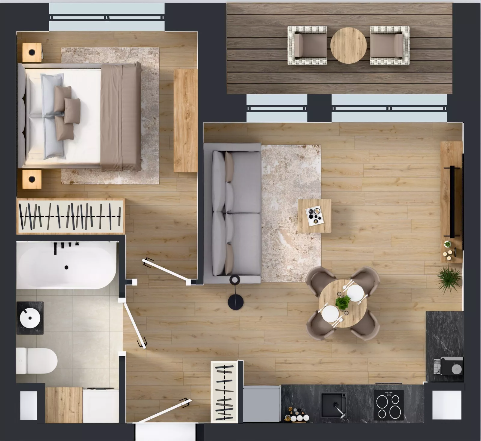 2 pokoje, mieszkanie 39,60 m², parter, oferta nr K318, Osiedle Witaj etap III, Poznań, Naramowice, ul. Bielicowa