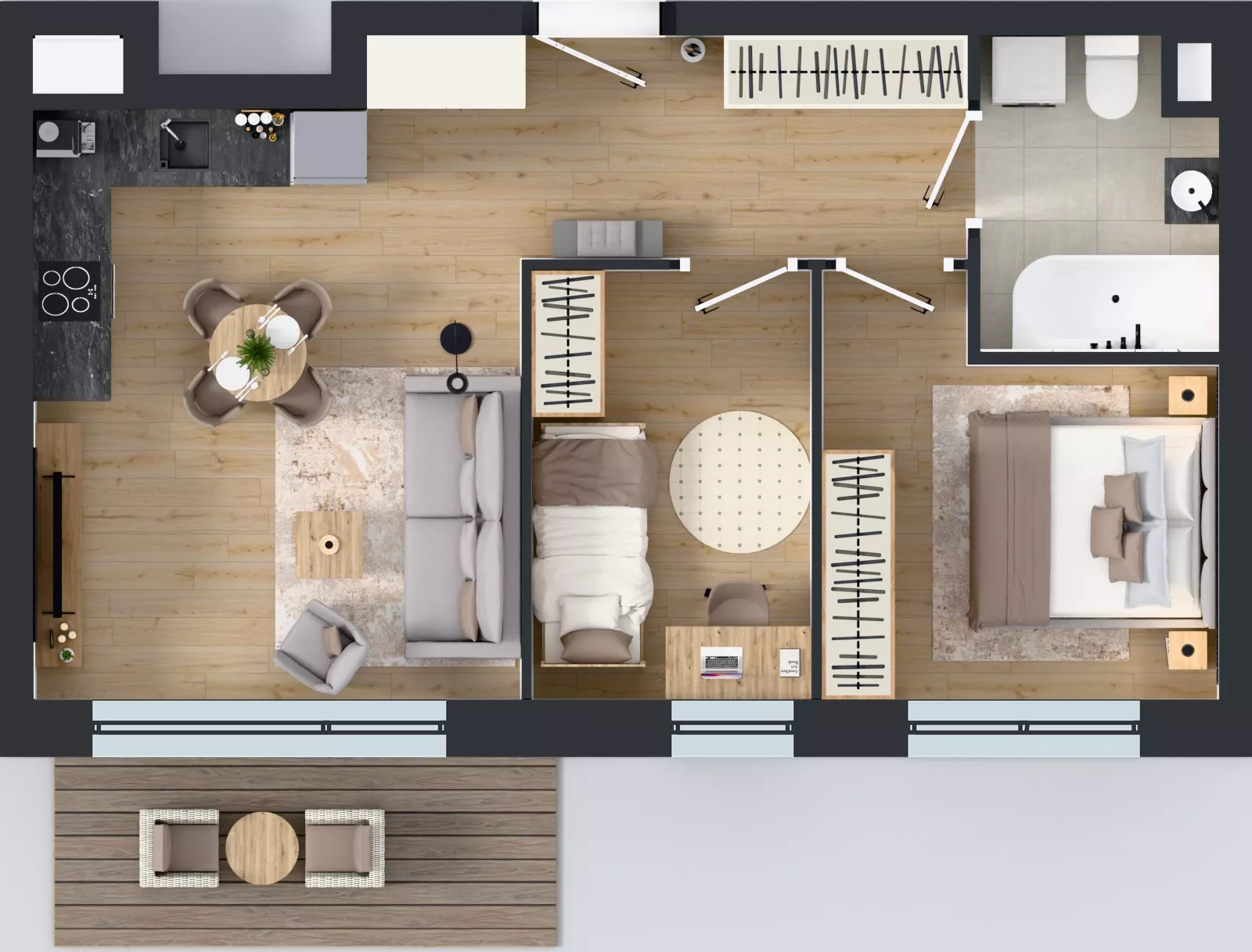 3 pokoje, mieszkanie 49,79 m², piętro 1, oferta nr K325, Osiedle Witaj etap III, Poznań, Naramowice, ul. Bielicowa