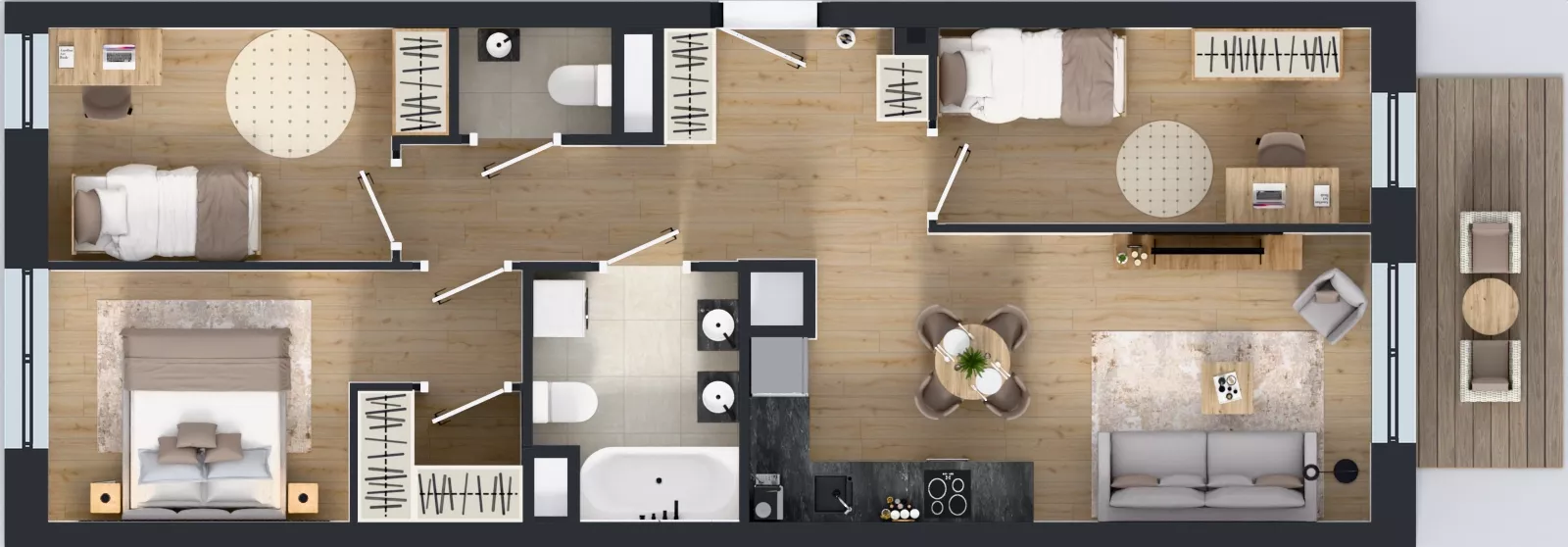 4 pokoje, mieszkanie 69,06 m², piętro 1, oferta nr K326, Osiedle Witaj etap III, Poznań, Naramowice, ul. Bielicowa