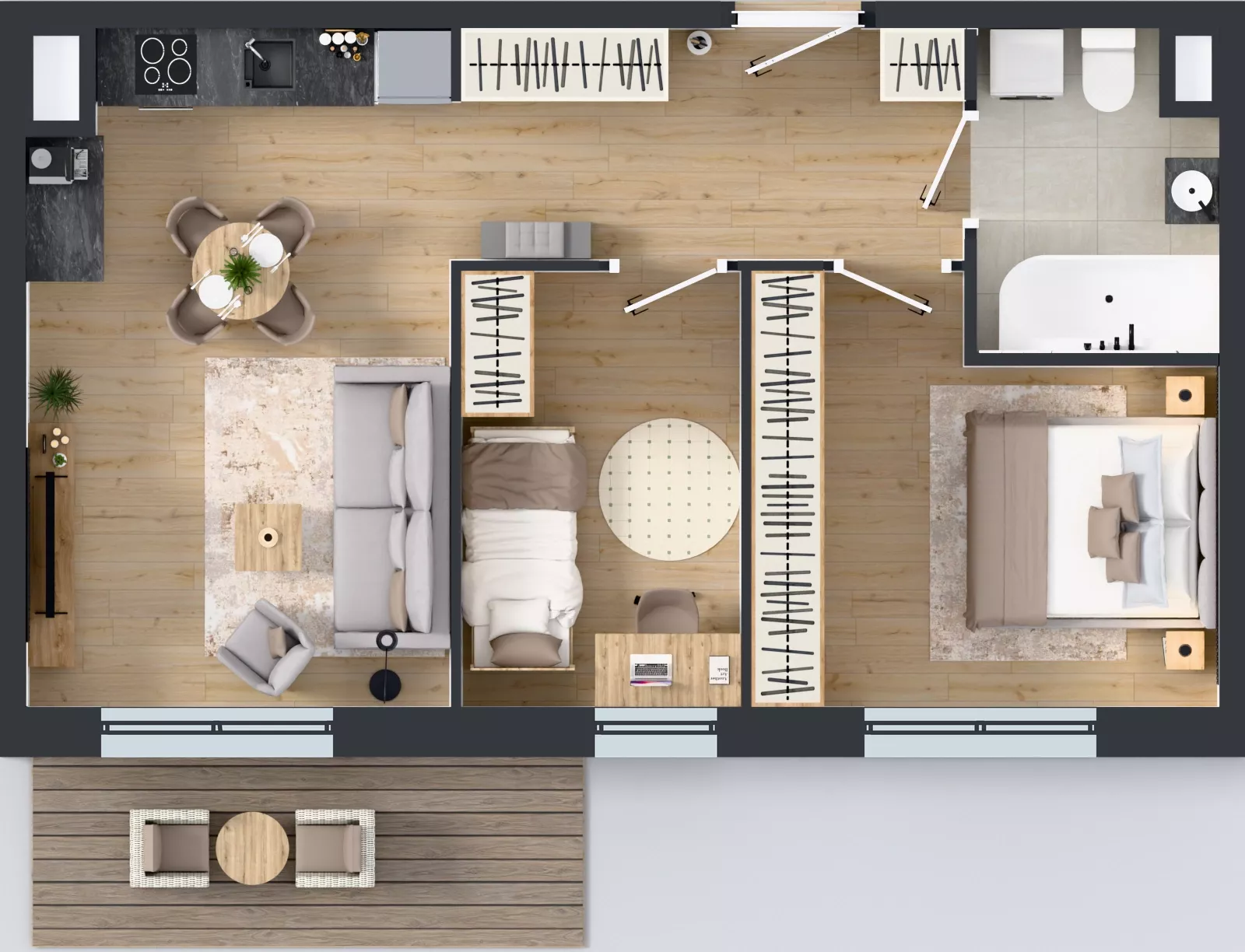 3 pokoje, mieszkanie 52,28 m², piętro 2, oferta nr K332, Osiedle Witaj etap III, Poznań, Naramowice, ul. Bielicowa