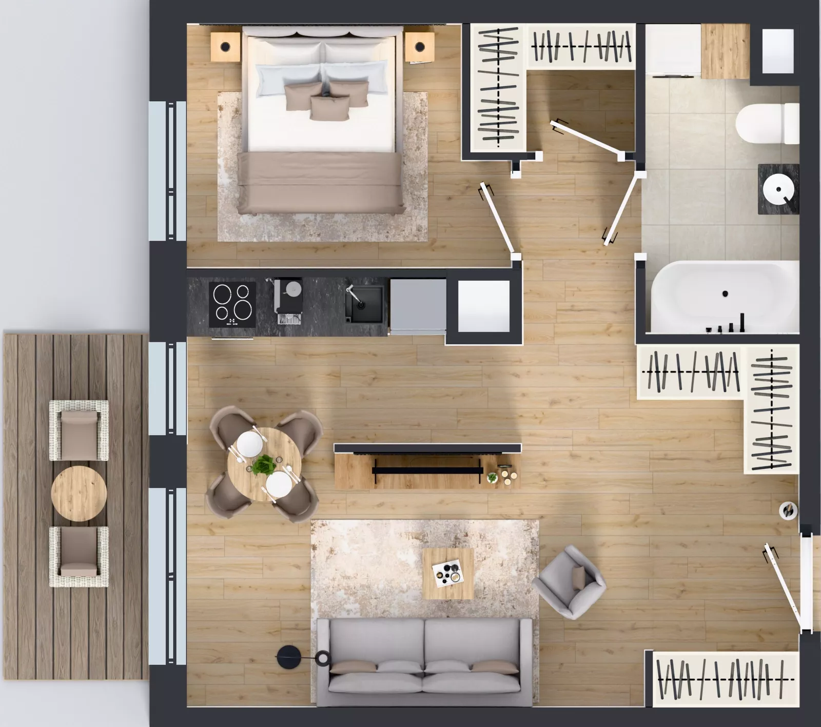 2 pokoje, mieszkanie 46,28 m², piętro 4, oferta nr K348, Osiedle Witaj etap III, Poznań, Naramowice, ul. Bielicowa