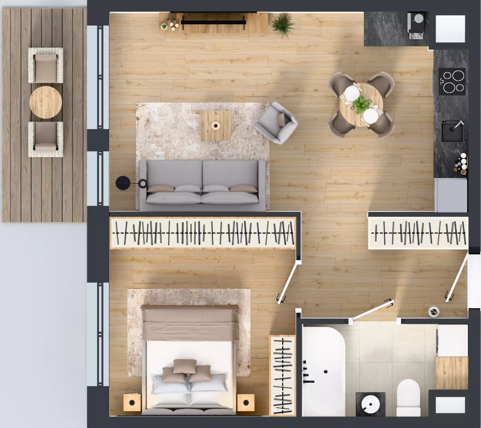 2 pokoje, mieszkanie 47,17 m², piętro 4, oferta nr K354, Osiedle Witaj etap III, Poznań, Naramowice, ul. Bielicowa
