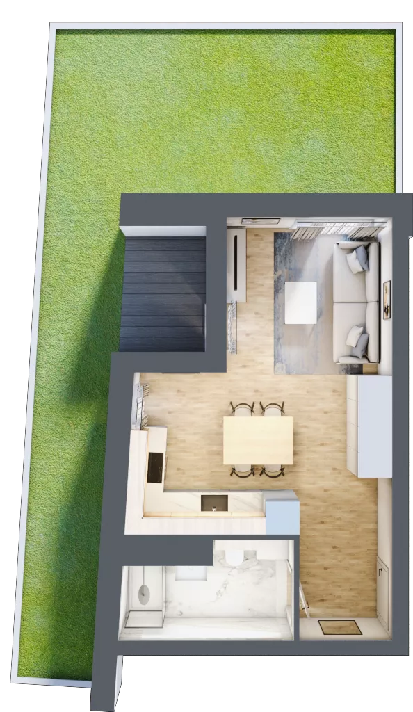 1 pokój, mieszkanie 29,10 m², parter, oferta nr A2.11, Widok Warta etap II, Poznań, Starołęka-Minikowo-Marlewo, Starołęka, ul. Starołęcka 36/40