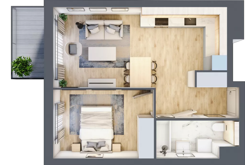 2 pokoje, mieszkanie 41,47 m², piętro 6, oferta nr A2.78, Widok Warta etap II, Poznań, Starołęka-Minikowo-Marlewo, Starołęka, ul. Starołęcka 36/40