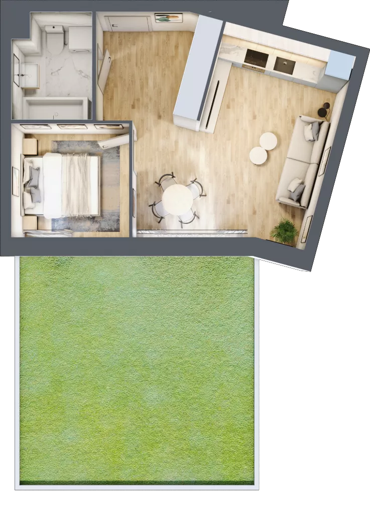 2 pokoje, mieszkanie 39,75 m², parter, oferta nr D116, Osiedle Witaj etap II, Poznań, Naramowice, Naramowice, ul. Bielicowa