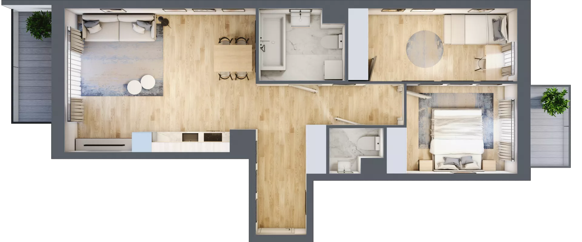 3 pokoje, mieszkanie 64,56 m², piętro 4, oferta nr D162, Osiedle Witaj etap II, Poznań, Naramowice, Naramowice, ul. Bielicowa