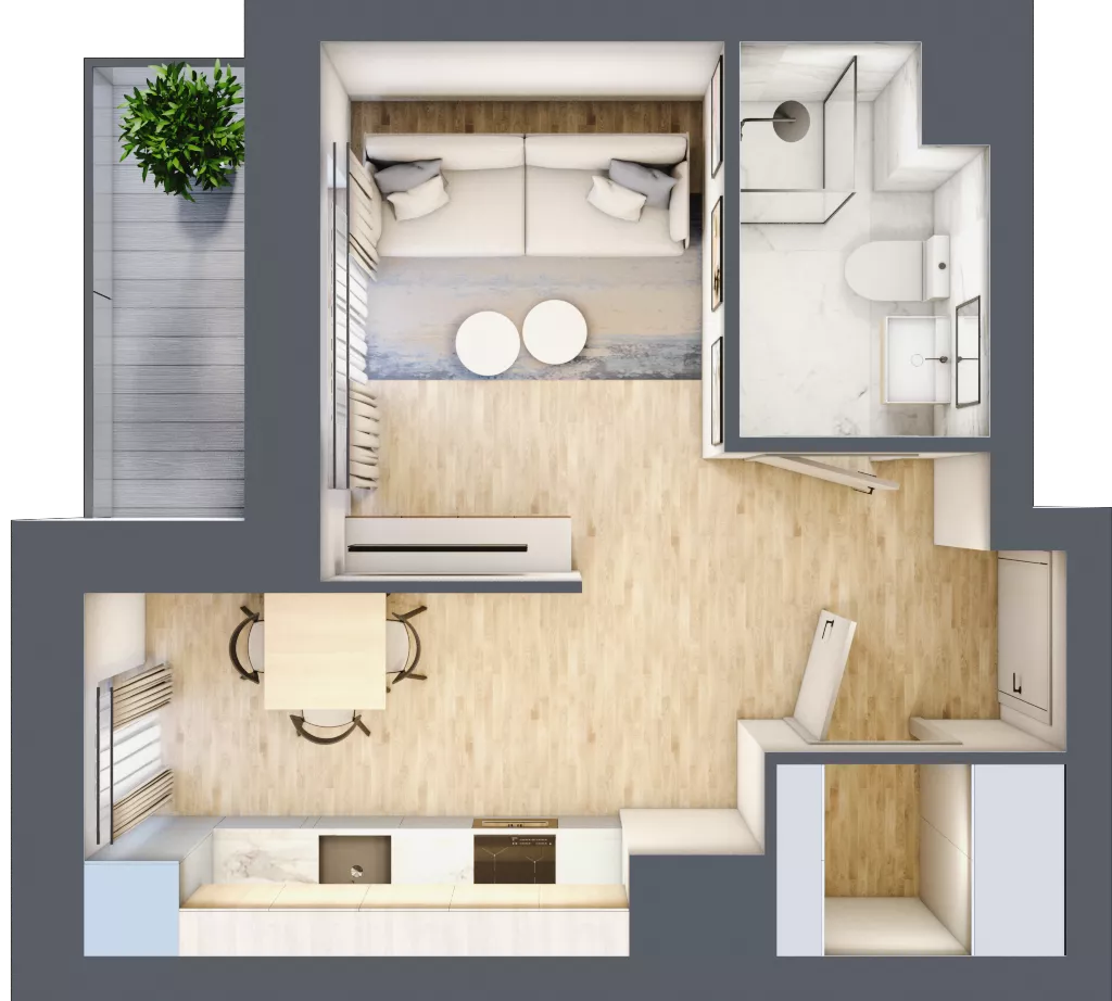 1 pokój, mieszkanie 27,80 m², parter, oferta nr L189, Osiedle Witaj etap II, Poznań, Naramowice, Naramowice, ul. Bielicowa