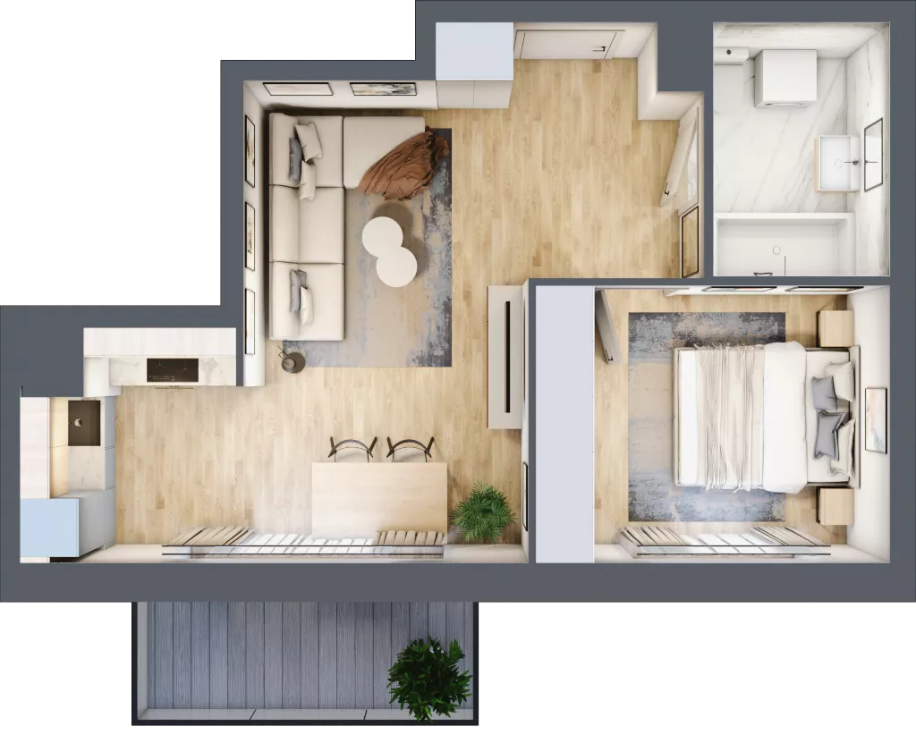 2 pokoje, mieszkanie 39,59 m², piętro 5, oferta nr K185, Osiedle Witaj etap II, Poznań, Naramowice, Naramowice, ul. Bielicowa