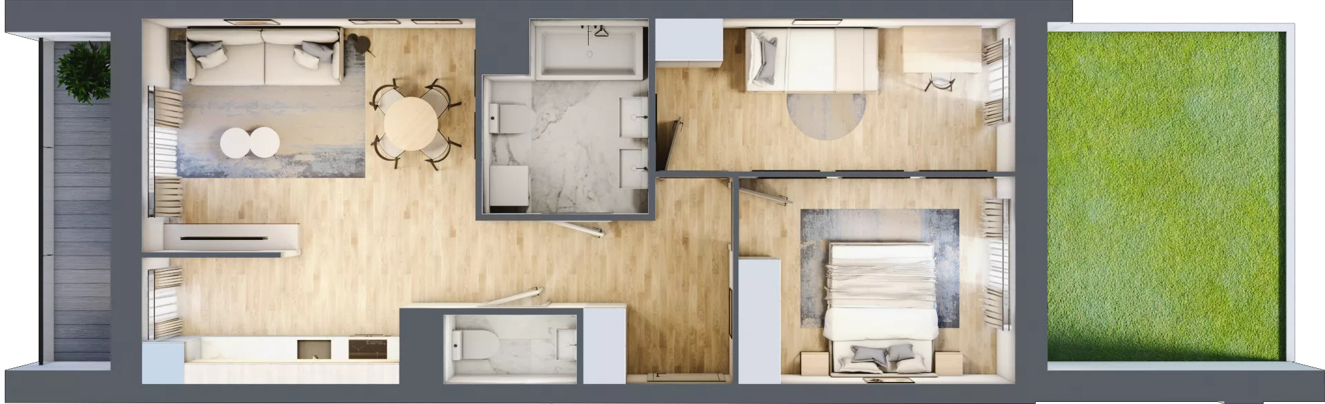 3 pokoje, mieszkanie 62,09 m², parter, oferta nr L191, Osiedle Witaj etap II, Poznań, Naramowice, Naramowice, ul. Bielicowa