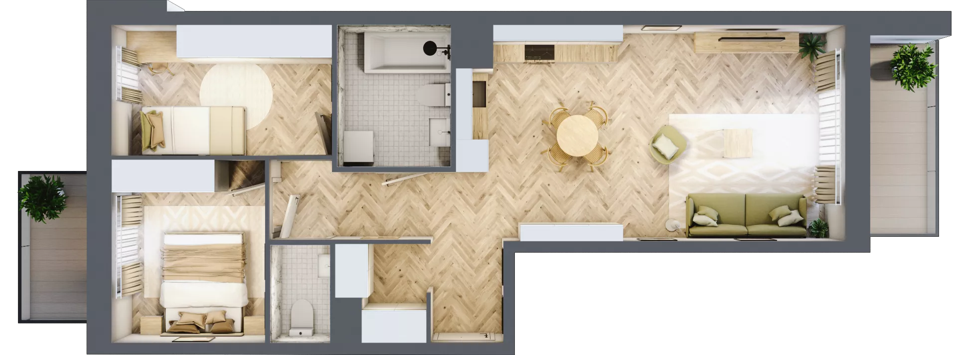 3 pokoje, mieszkanie 65,07 m², piętro 3, oferta nr E299, Osiedle Witaj etap III, Poznań, Naramowice, ul. Bielicowa