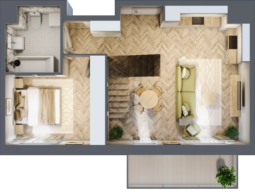 2 pokoje, mieszkanie 48,29 m², piętro 4, oferta nr E306, Osiedle Witaj etap III, Poznań, Naramowice, ul. Bielicowa