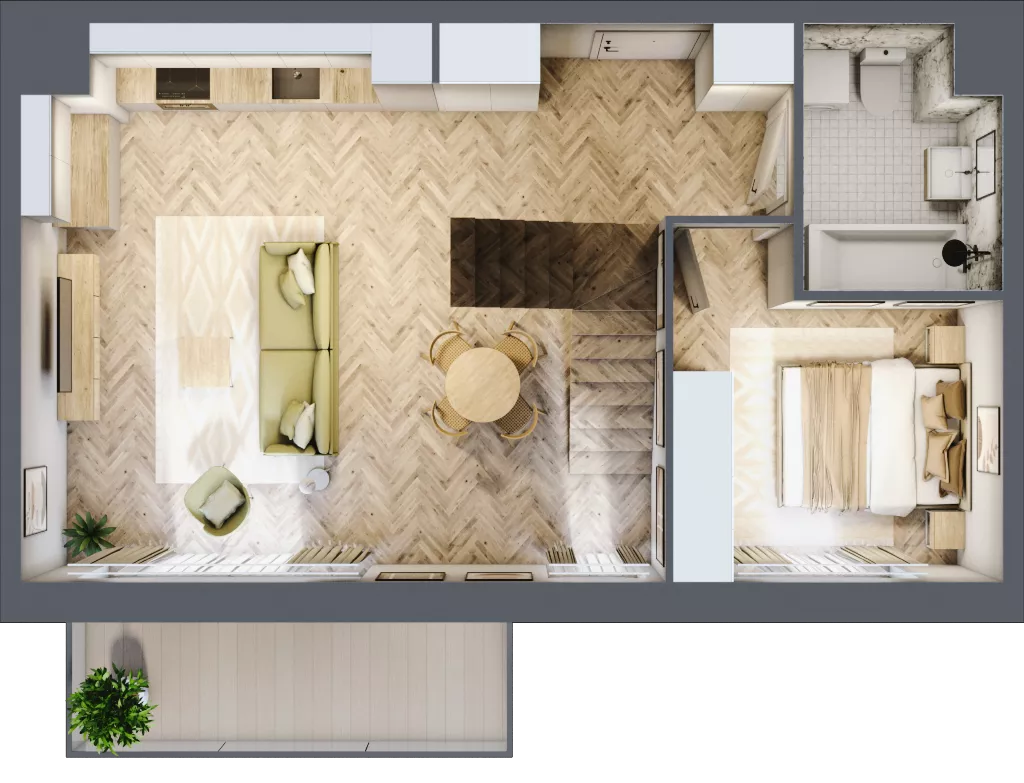 2 pokoje, mieszkanie 49,86 m², piętro 4, oferta nr E307, Osiedle Witaj etap III, Poznań, Naramowice, ul. Bielicowa