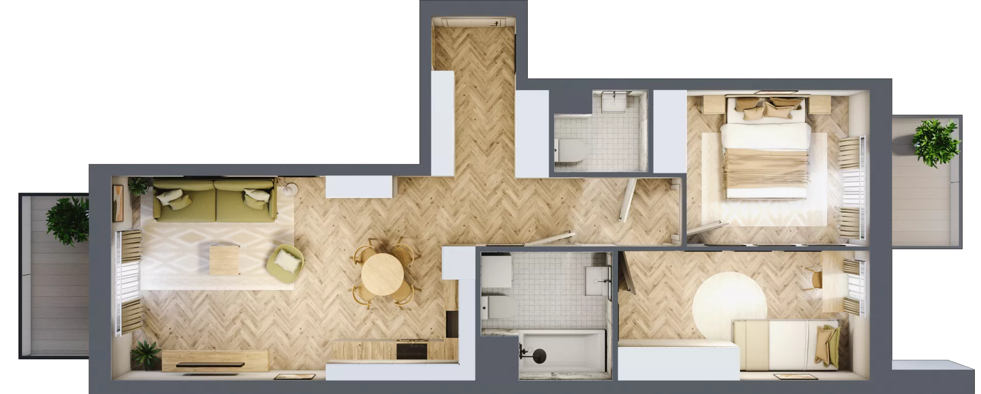 3 pokoje, mieszkanie 62,56 m², piętro 3, oferta nr E294, Osiedle Witaj etap III, Poznań, Naramowice, ul. Bielicowa