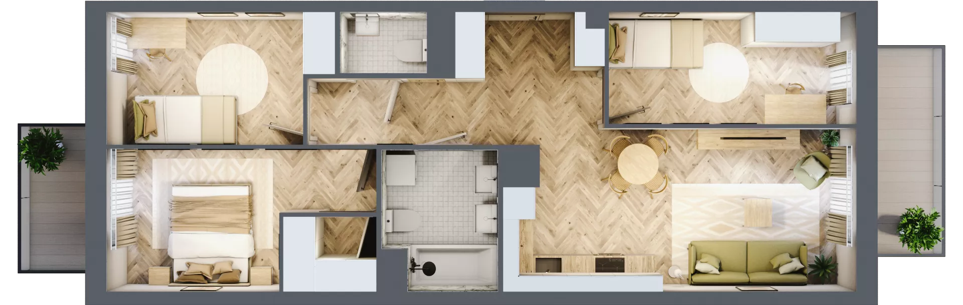 4 pokoje, mieszkanie 70,07 m², piętro 3, oferta nr K344, Osiedle Witaj etap III, Poznań, Naramowice, ul. Bielicowa