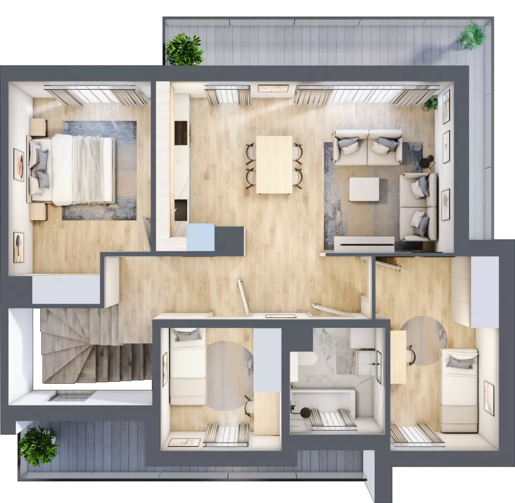 3 pokoje, mieszkanie 82,24 m², piętro 1, oferta nr 2/A2/2, Jeziorowa Prestige House, Warszawa, Wawer, Zerzeń, ul. Jeziorowa