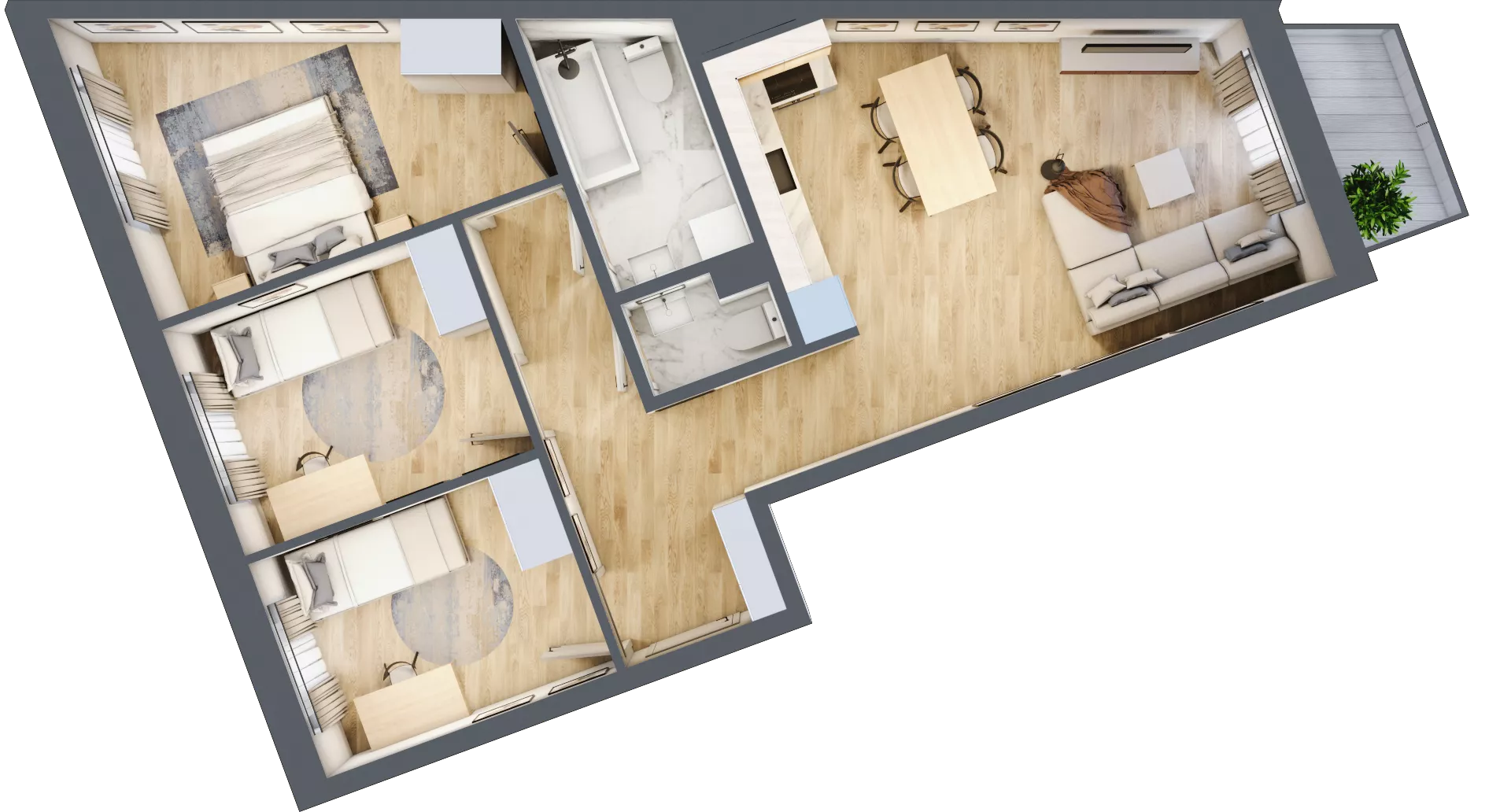 4 pokoje, mieszkanie 69,28 m², piętro 1, oferta nr C1/1/5, Osiedle Tilia, Wrocław, Lipa Piotrowska, Psie Pole, ul. Melisowa