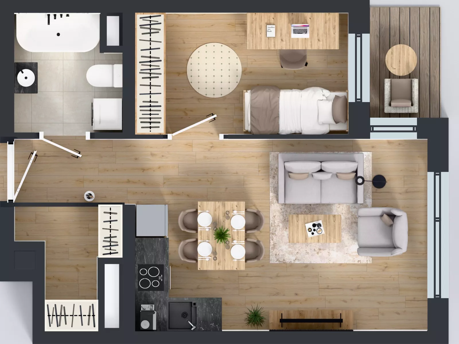 2 pokoje, mieszkanie 40,26 m², piętro 4, oferta nr A1.4.18, Emilii Plater 7, Szczecin, Śródmieście, Skolwin, ul. Miedziana 4
