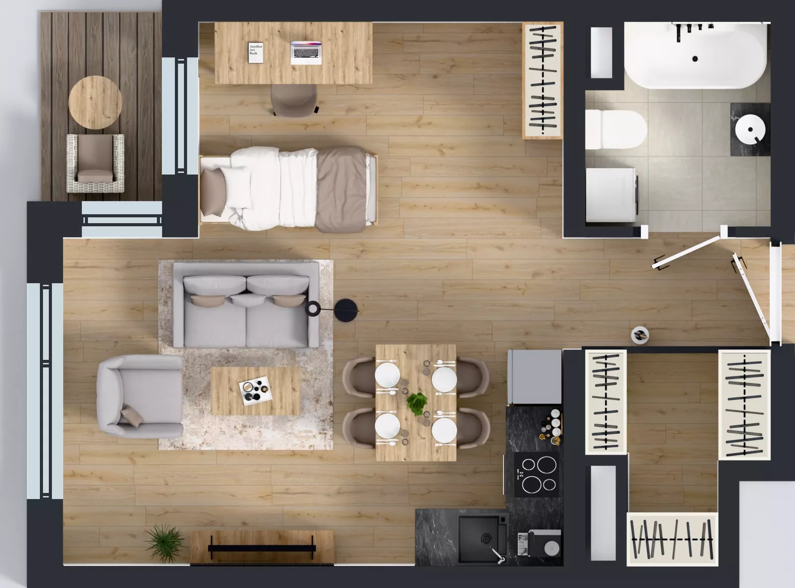 1 pokój, mieszkanie 40,47 m², piętro 6, oferta nr A1.6.17, Emilii Plater 7, Szczecin, Śródmieście, Skolwin, ul. Miedziana 4
