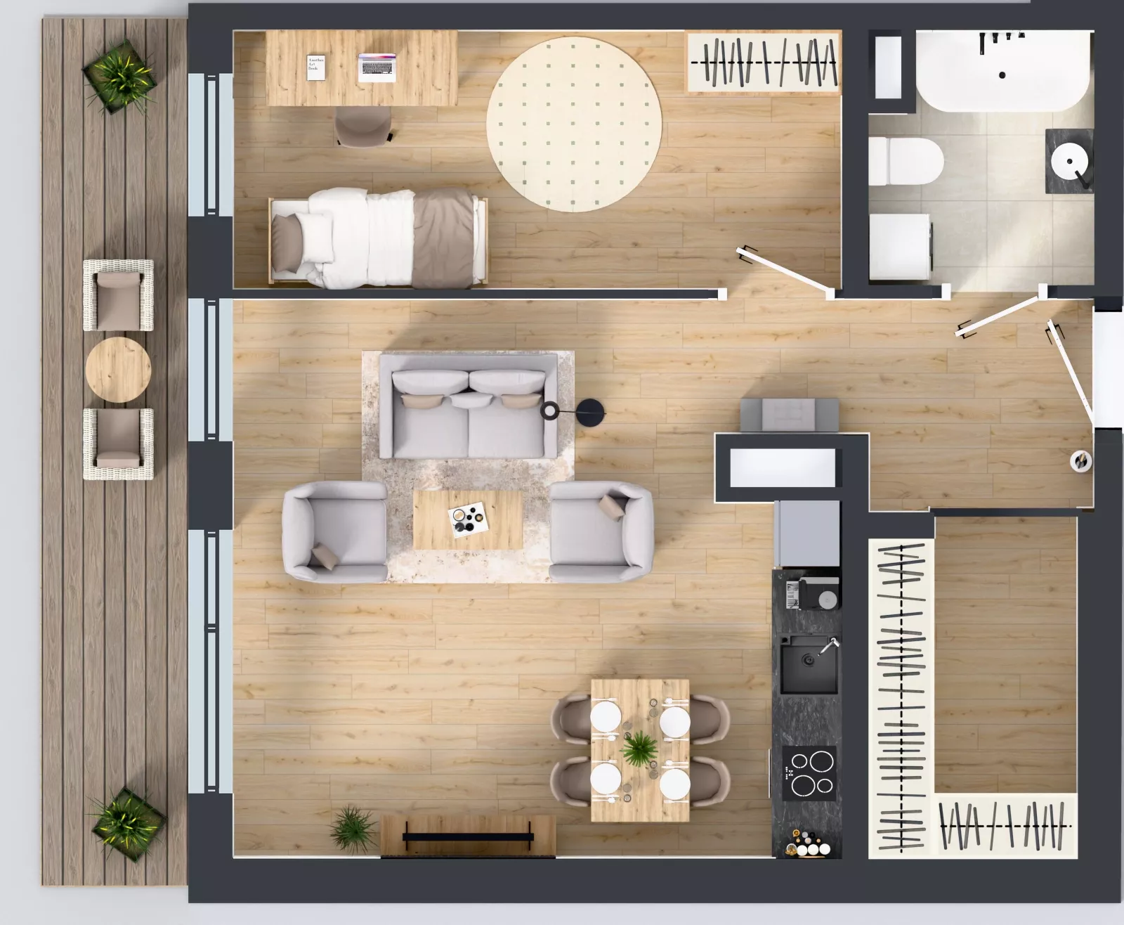 2 pokoje, apartament 54,88 m², parter, oferta nr A2.0.12, Emilii Plater 7, Szczecin, Śródmieście, Skolwin, ul. Miedziana 4