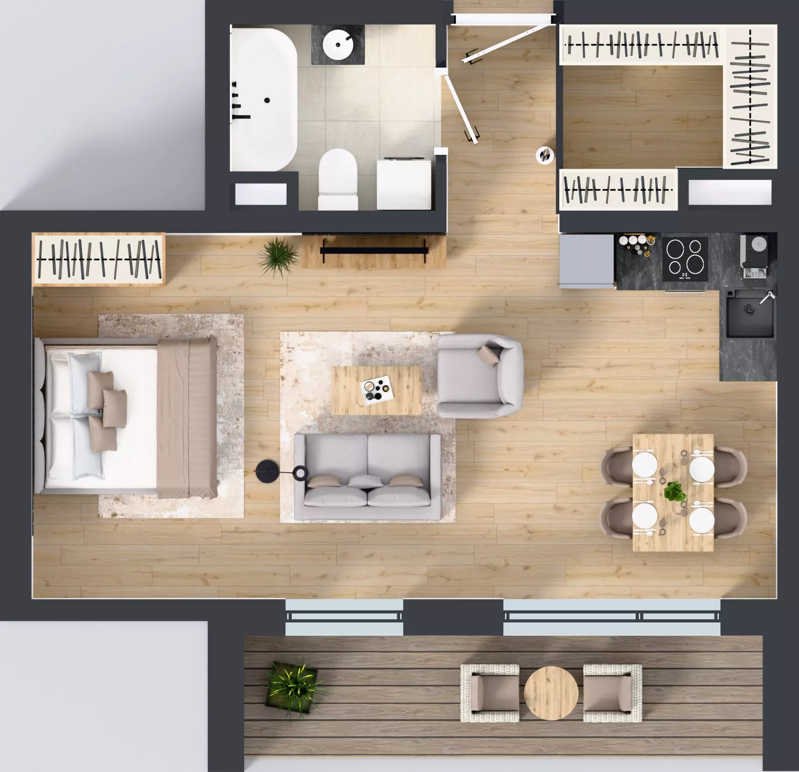 1 pokój, apartament 44,54 m², piętro 1, oferta nr A2.1.1, Emilii Plater 7, Szczecin, Śródmieście, Skolwin, ul. Miedziana 4