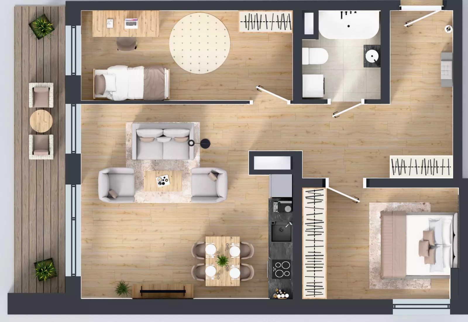 3 pokoje, mieszkanie 68,95 m², piętro 2, oferta nr A2.2.13, Emilii Plater 7, Szczecin, Śródmieście, Skolwin, ul. Miedziana 4