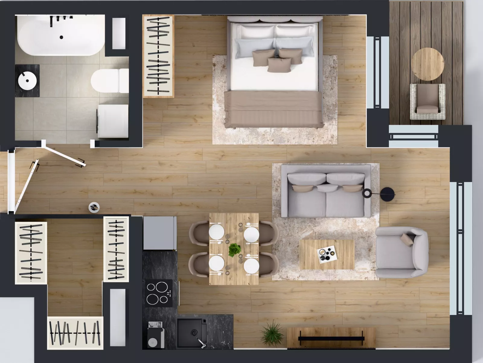 1 pokój, mieszkanie 40,42 m², piętro 3, oferta nr A2.3.10, Emilii Plater 7, Szczecin, Śródmieście, Skolwin, ul. Miedziana 4