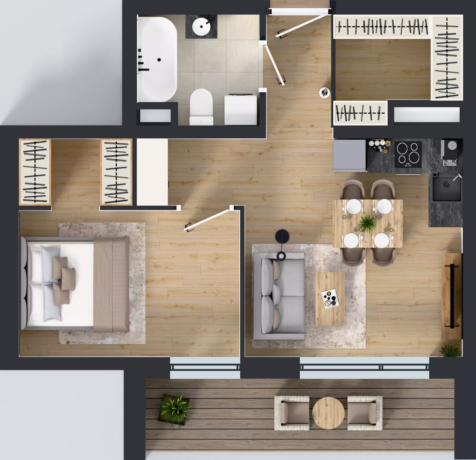 2 pokoje, mieszkanie 44,54 m², piętro 4, oferta nr A2.4.1, Emilii Plater 7, Szczecin, Śródmieście, Skolwin, ul. Miedziana 4