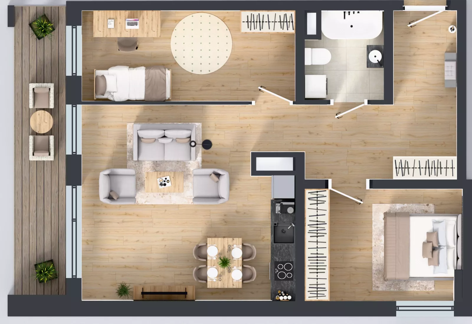 3 pokoje, mieszkanie 69,09 m², piętro 4, oferta nr A2.4.13, Emilii Plater 7, Szczecin, Śródmieście, Skolwin, ul. Miedziana 4