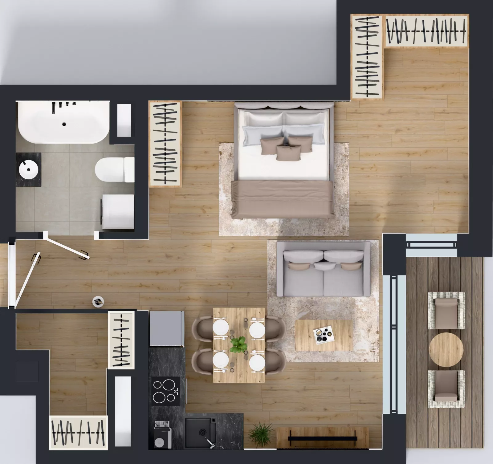 1 pokój, mieszkanie 41,04 m², piętro 6, oferta nr A2.6.8, Emilii Plater 7, Szczecin, Śródmieście, Skolwin, ul. Miedziana 4