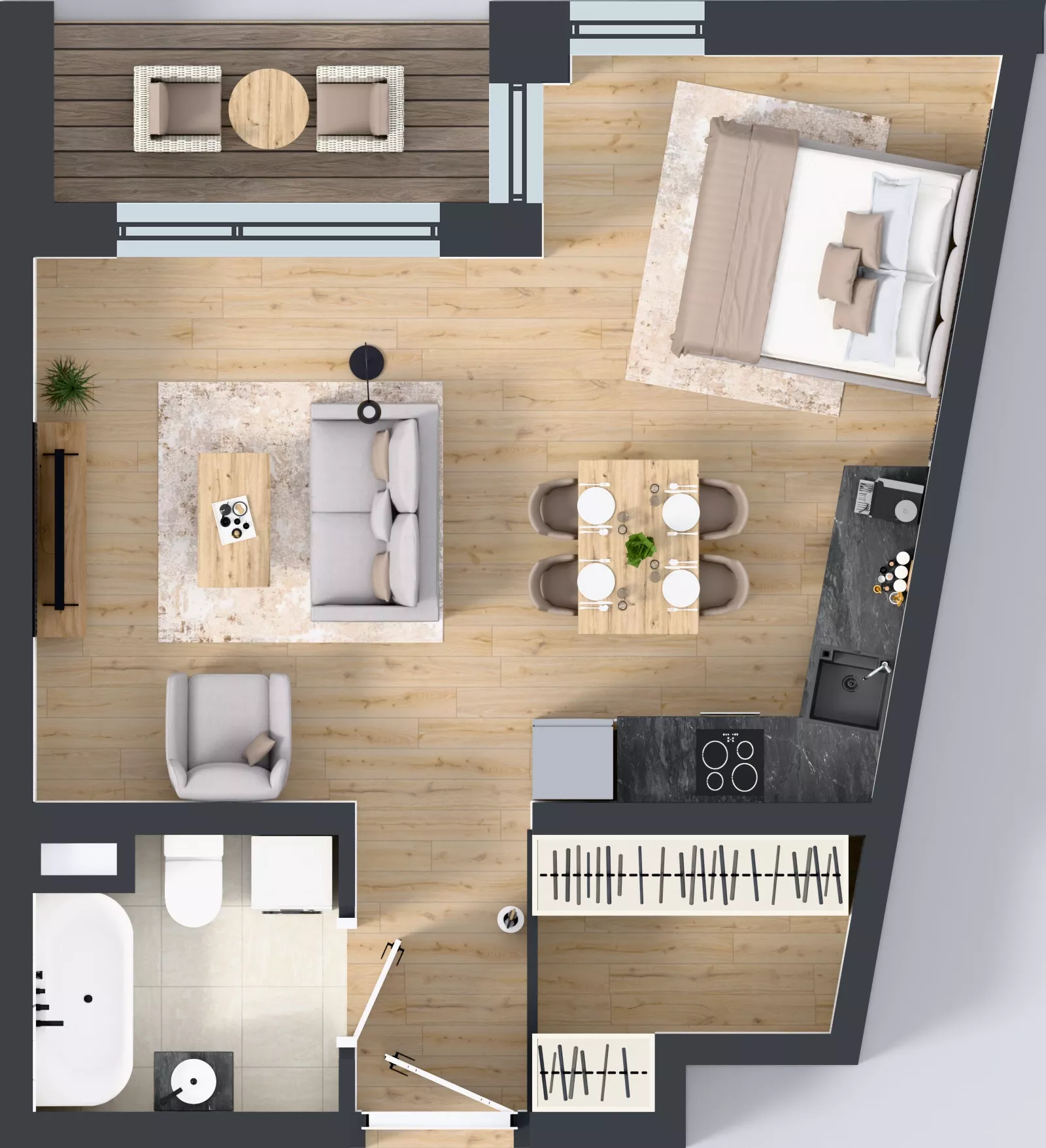 1 pokój, mieszkanie 42,51 m², piętro 7, oferta nr B1.7.11, Emilii Plater 7, Szczecin, Śródmieście, Skolwin, ul. Miedziana 4