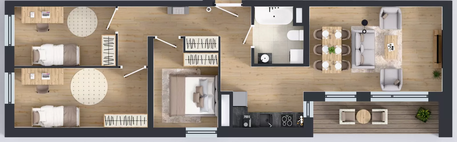 4 pokoje, mieszkanie 77,44 m², piętro 3, oferta nr B2.3.6, Emilii Plater 7, Szczecin, Śródmieście, Skolwin, ul. Miedziana 4