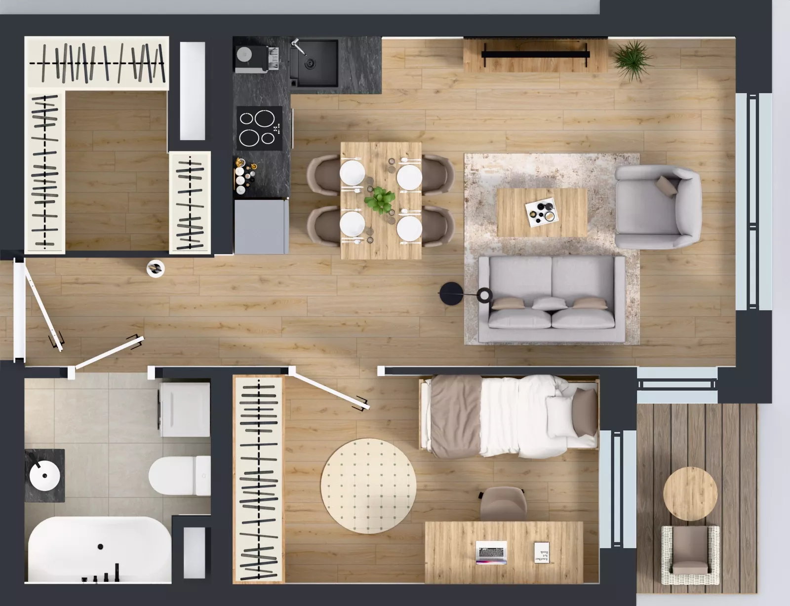 2 pokoje, mieszkanie 41,06 m², piętro 6, oferta nr A1.6.16, Emilii Plater 7, Szczecin, Śródmieście, Skolwin, ul. Miedziana 4