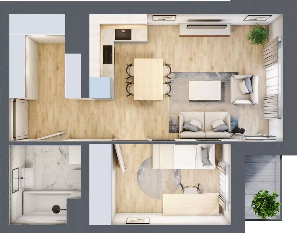 2 pokoje, mieszkanie 41,18 m², parter, oferta nr A1.0.7, Emilii Plater 7, Szczecin, Śródmieście, Skolwin, ul. Miedziana 4