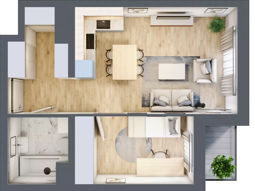 2 pokoje, mieszkanie 40,50 m², piętro 7, oferta nr A1.7.6, Emilii Plater 7, Szczecin, Śródmieście, Skolwin, ul. Miedziana 4