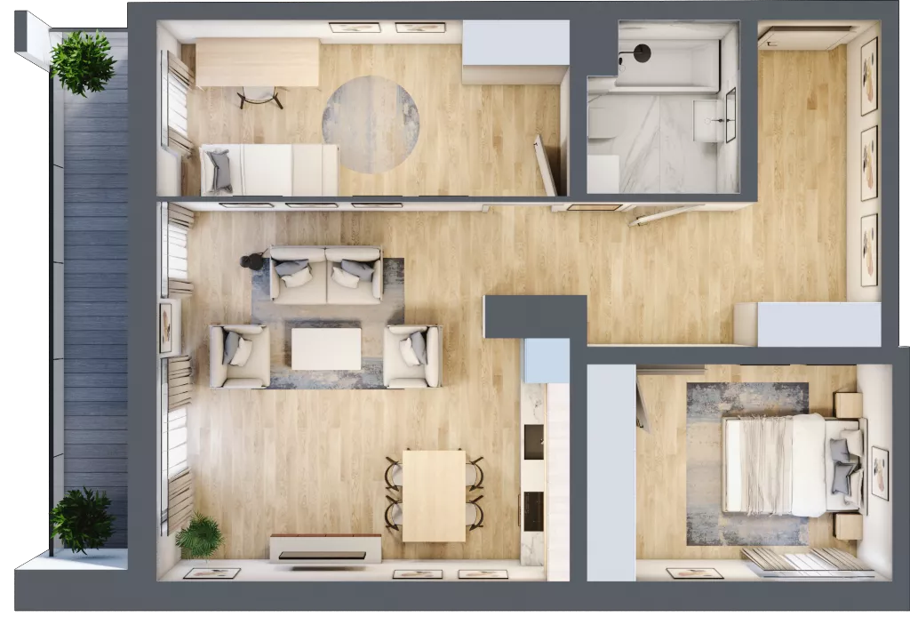3 pokoje, mieszkanie 69,09 m², piętro 4, oferta nr A2.4.13, Emilii Plater 7, Szczecin, Śródmieście, Skolwin, ul. Miedziana 4