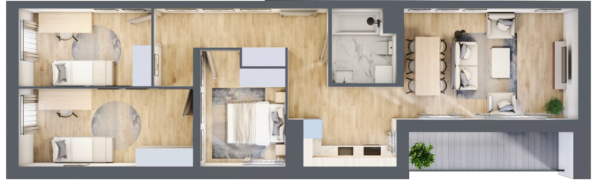 4 pokoje, apartament 77,39 m², piętro 4, oferta nr B2.4.6, Emilii Plater 7, Szczecin, Śródmieście, Skolwin, ul. Miedziana 4