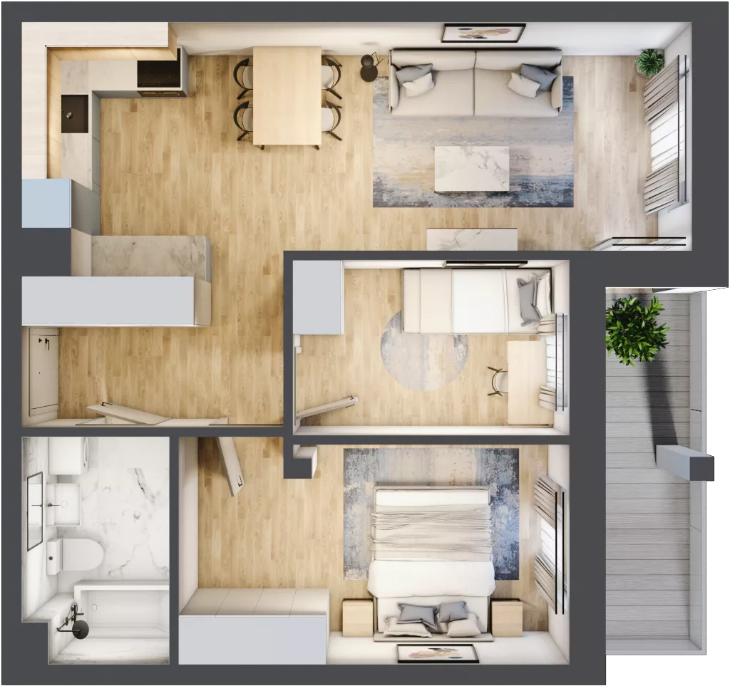 3 pokoje, mieszkanie 54,52 m², piętro 1, oferta nr 19, Szymanów Dom i Natura, Szymanów, Szymanów 7