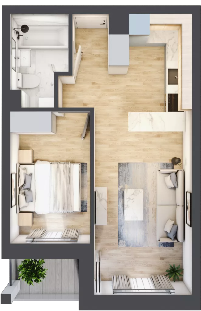 2 pokoje, mieszkanie 38,05 m², piętro 2, oferta nr 24, Szymanów Dom i Natura, Szymanów, Szymanów 7